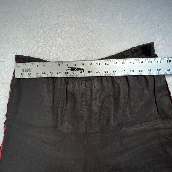 XiAo Womens High Rise Elastic Waist Linen Capri Crop Pants Large Pull-On Casual - Picture 5 of 9